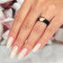 Silicone Wedding Ring Sets for Couple - MetalBar & Metal Heart Collection. (Black - Gunmetal Gray / Rose gold)